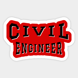 Civil Engineer in Black Color Text Sticker